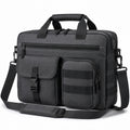 Laptoptasche 40 x 30 x 12 cm aus Polyester Schwarz mit Schultergurt und Mehrfachfächern