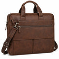 Laptoptasche 40 x 30 x 10 cm Kunstleder Braun mit Schultergurt