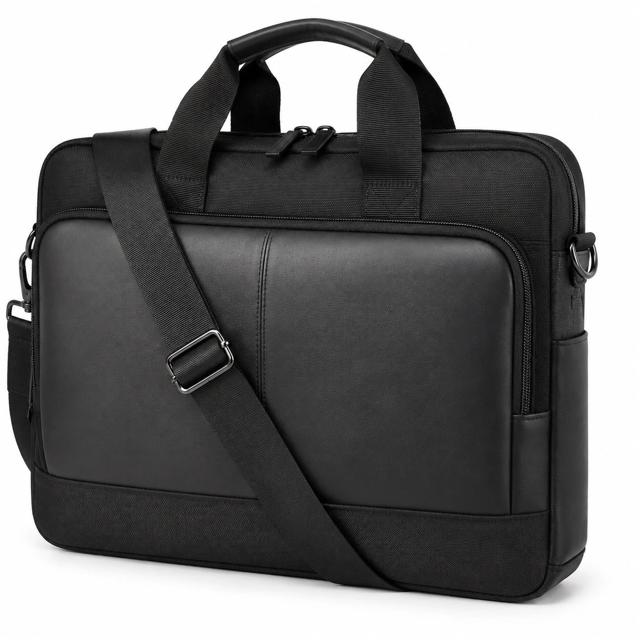 Laptoptasche 41 x 9 x 31 cm Kunstleder Polyester Schwarz für Büro mit Schultergurt