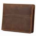 Geldbörse 12 x 9.5 cm aus braunem Leder für Karten und Bargeld im Querformat