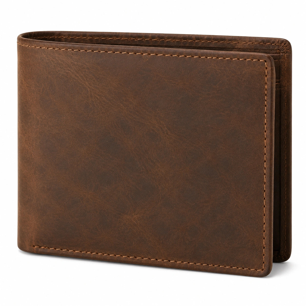 Geldbörse 12 x 9.5 x 2 cm aus Leder in Braun - kompakte Klappbörse