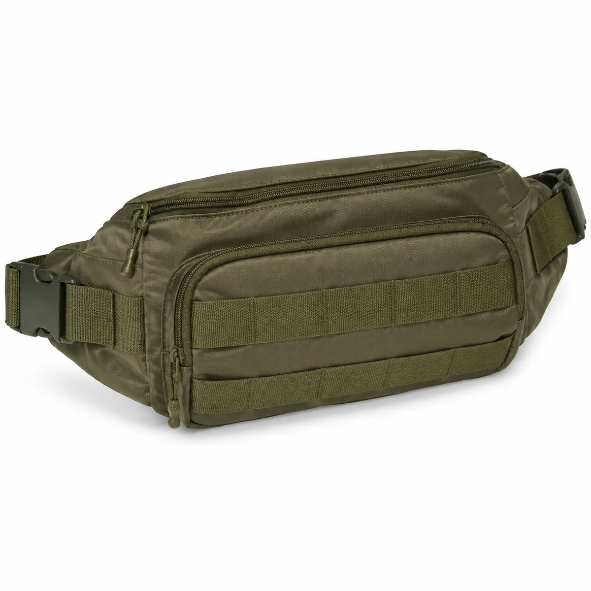 Gürteltasche 35 x 15 x 12 cm aus Polyester Olivgrün mit Reißverschluss und verstellbarem Gurt