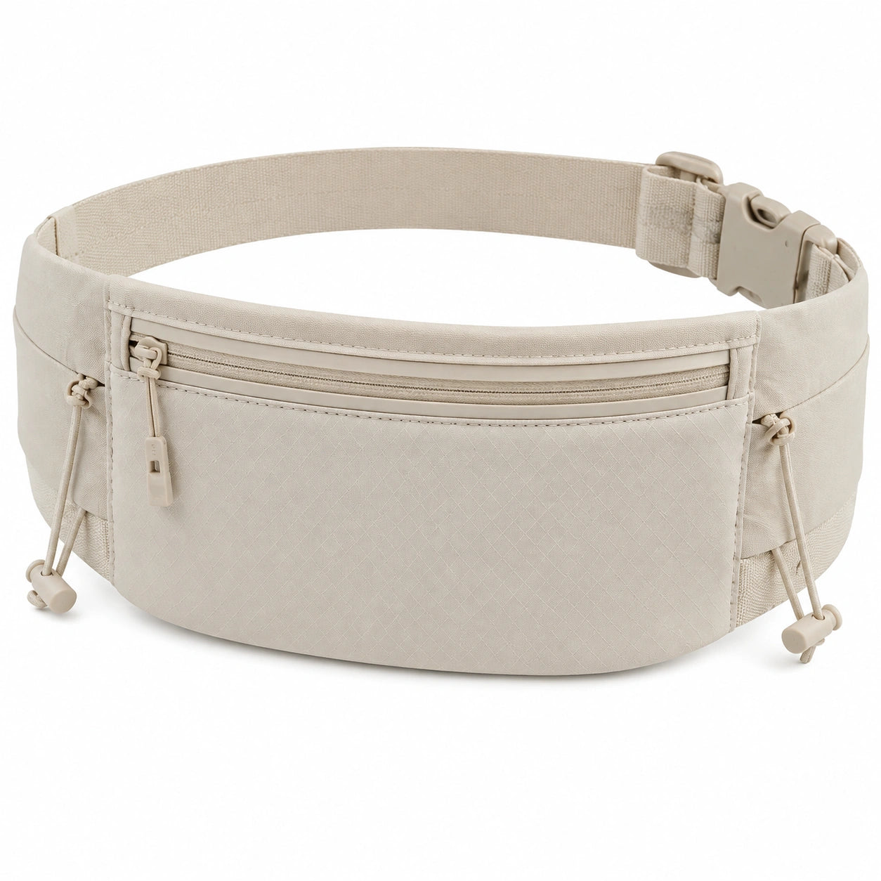 Hüfttasche 36 x 8 x 16 cm aus Polyester in Beige mit Reißverschluss und verstellbarem Gurt