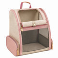 Transporttasche für Haustiere 42 x 28 x 30 cm Textil Netzgewebe Rosa Beige faltbar