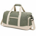 Reisetasche 50 x 25 x 28 cm aus Textil Olivgrün Beige mit Schultergurt