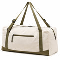 Reisetasche 50 x 25 x 30 cm aus Textilgewebe Beige Olivgrün mit Reißverschluss und verstellbaren Tragegurten
