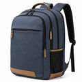 Rucksack 32 x 18 x 45 cm Textil Blau Braun mit Mehrfachfächern für Alltag und Reisen