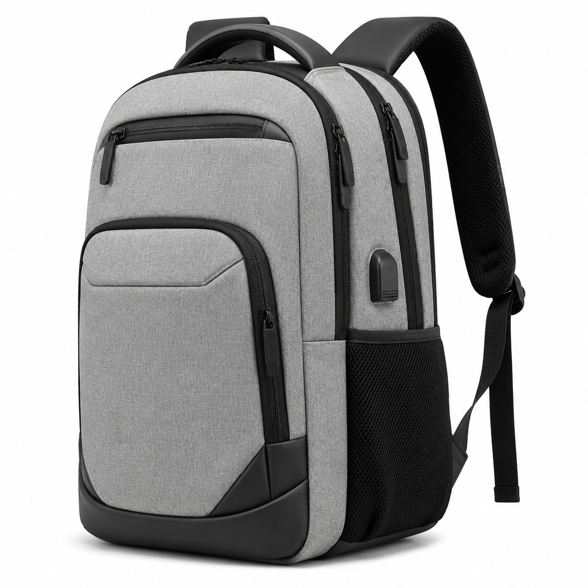 Rucksack 30 x 16 x 45 cm Textil Grau für Alltag mit USB-Anschluss