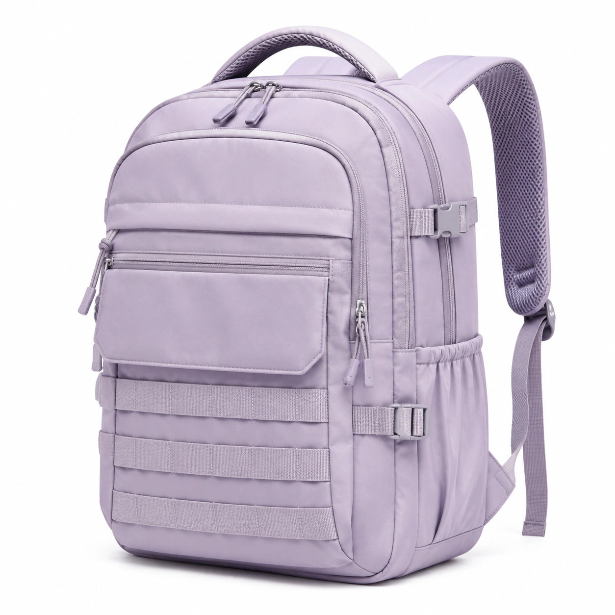 Rucksack 45 x 30 x 18 cm aus Textil in Flieder mit Mehrfachfächern für Alltag und Reise