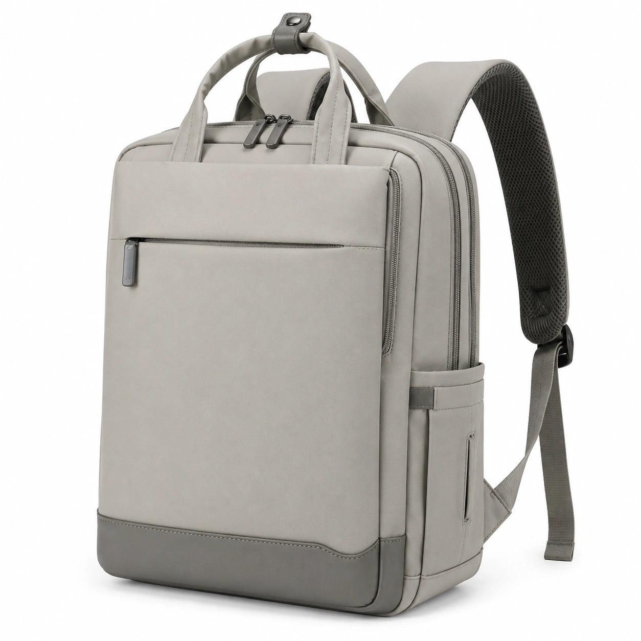 Business Rucksack 30x15x42 cm aus Synthetik Grau mit Reißverschluss