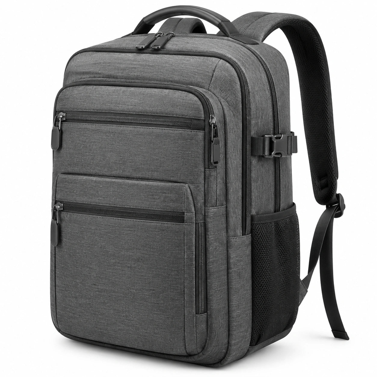 Laptoprucksack 46 x 32 x 18 cm Textil Grau für Arbeit mit Mehrfachfächern